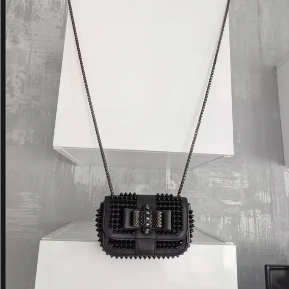 Christian Louboutin Sweet Charity Black Studded Crossbody Bag - Picture 2 of 16